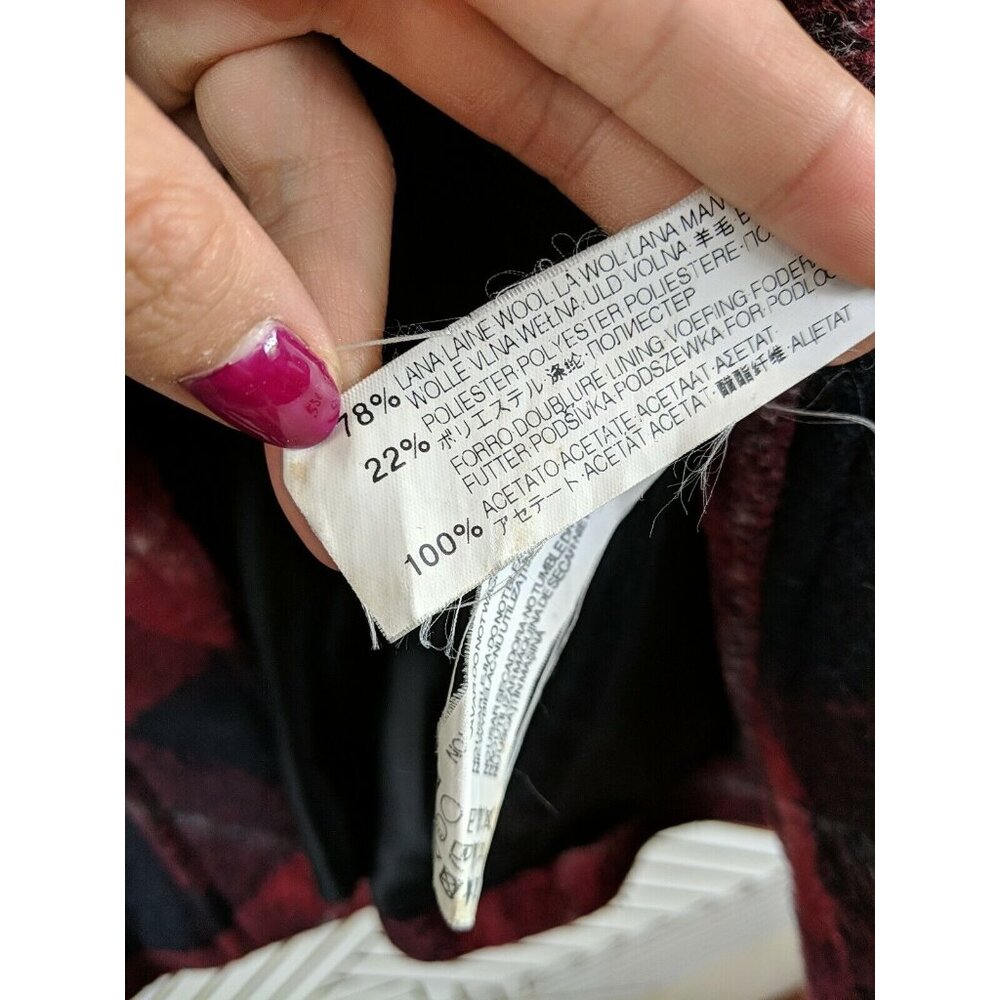 Zara Basic Plaid Jacket Coat Wool Size Small Blue… - image 2